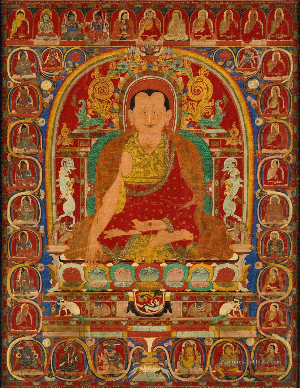 Portrait d’un abbé bouddhisme tibétain Peintures à l'huile